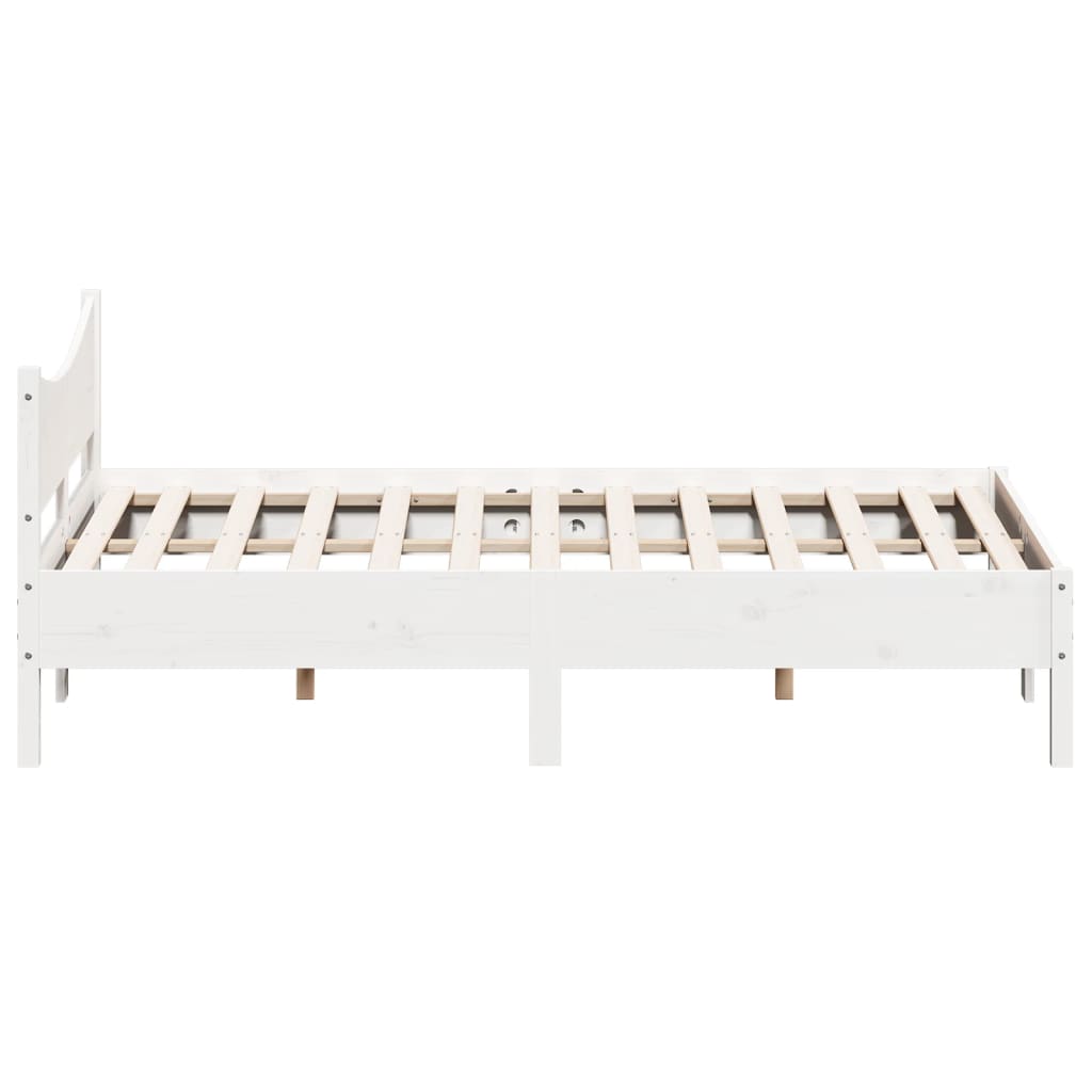 Bedframe zonder matras massief grenenhout wit 150x200 cm is nu te koop bij PeponiXL, paradijselijk wonen!