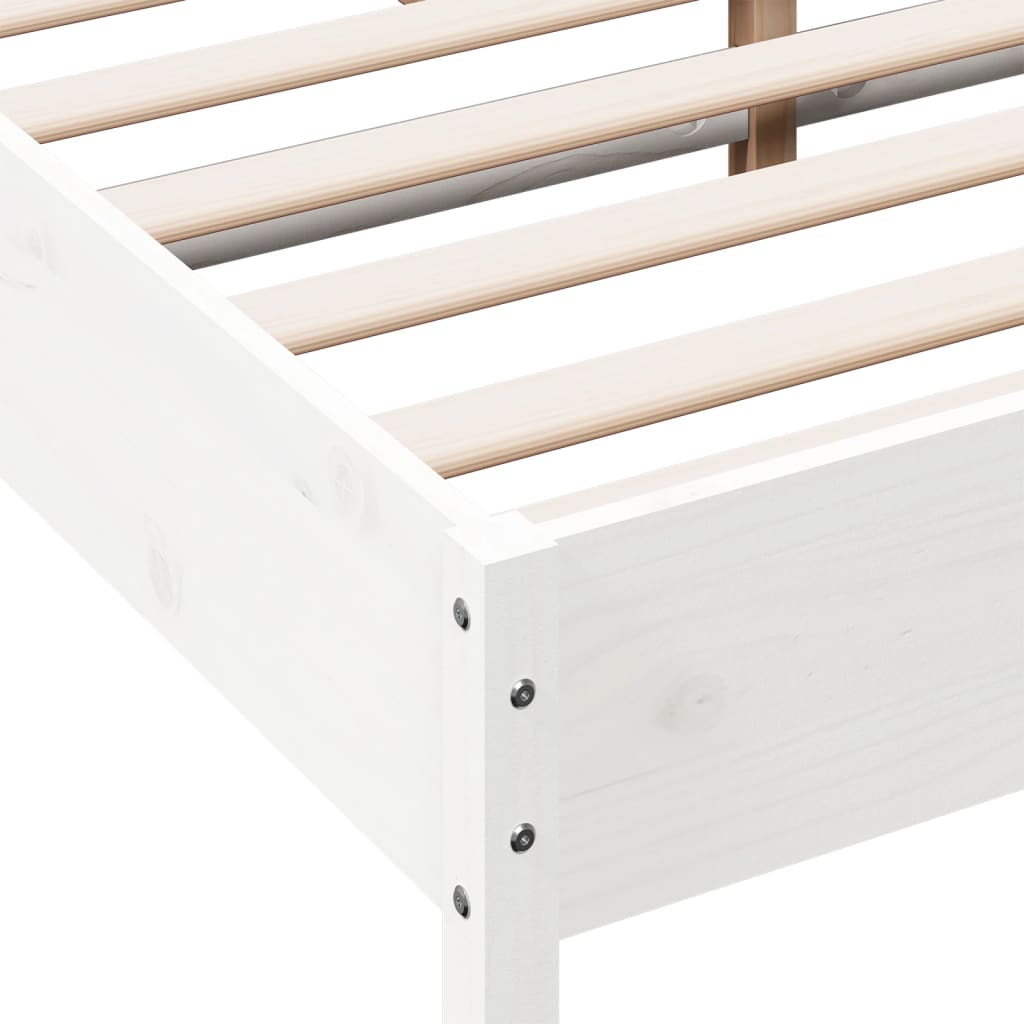 Bedframe zonder matras massief grenenhout wit 150x200 cm is nu te koop bij PeponiXL, paradijselijk wonen!