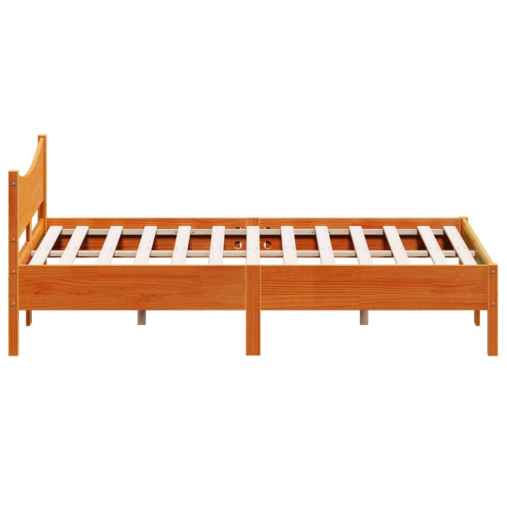 Bedframe zonder matras massief grenenhout wasbruin 150x200 cm is nu te koop bij PeponiXL, paradijselijk wonen!