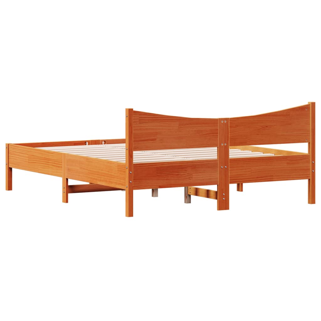 Bedframe zonder matras massief grenenhout wasbruin 150x200 cm is nu te koop bij PeponiXL, paradijselijk wonen!