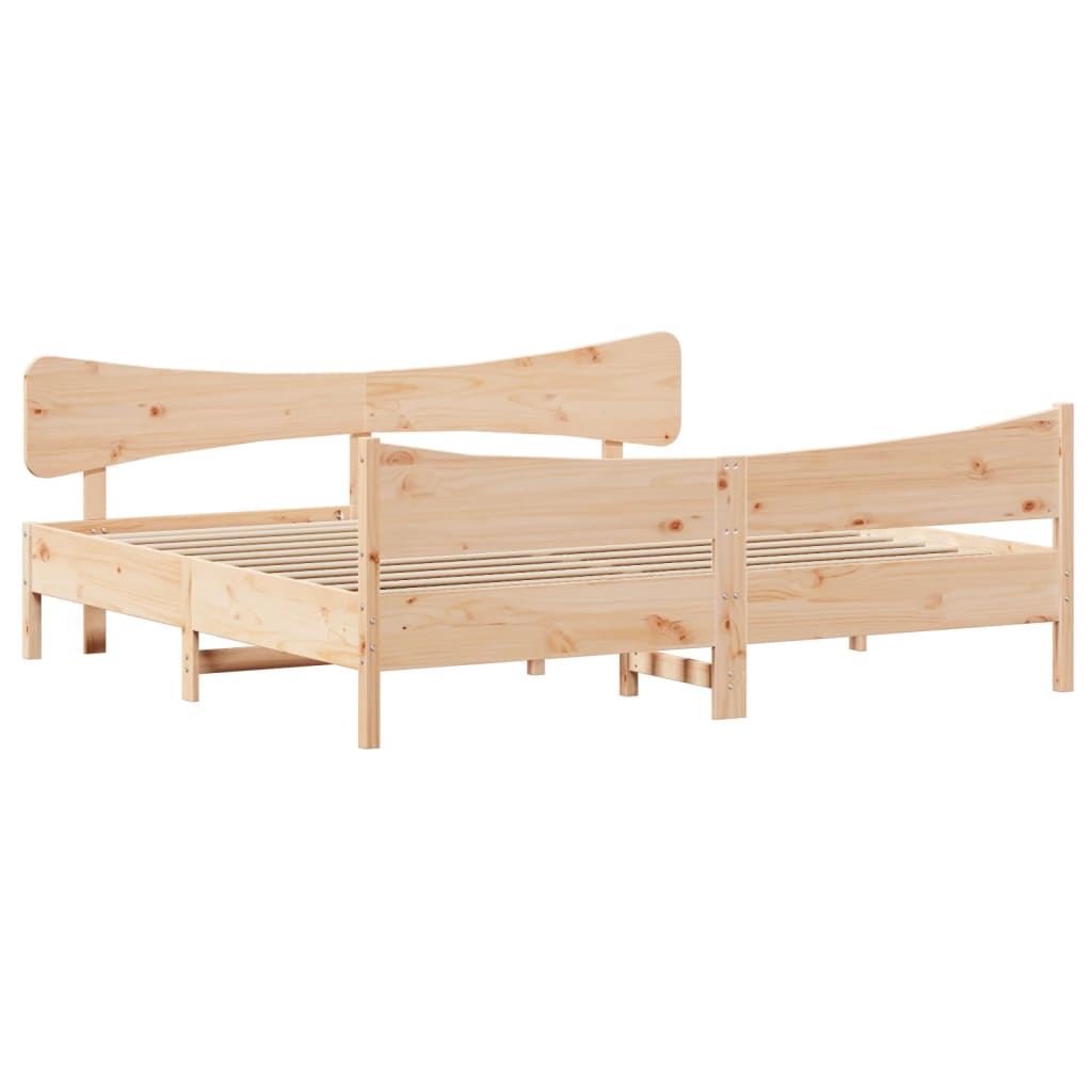 Bedframe zonder matras massief grenenhout 200x200 cm is nu te koop bij PeponiXL, paradijselijk wonen!