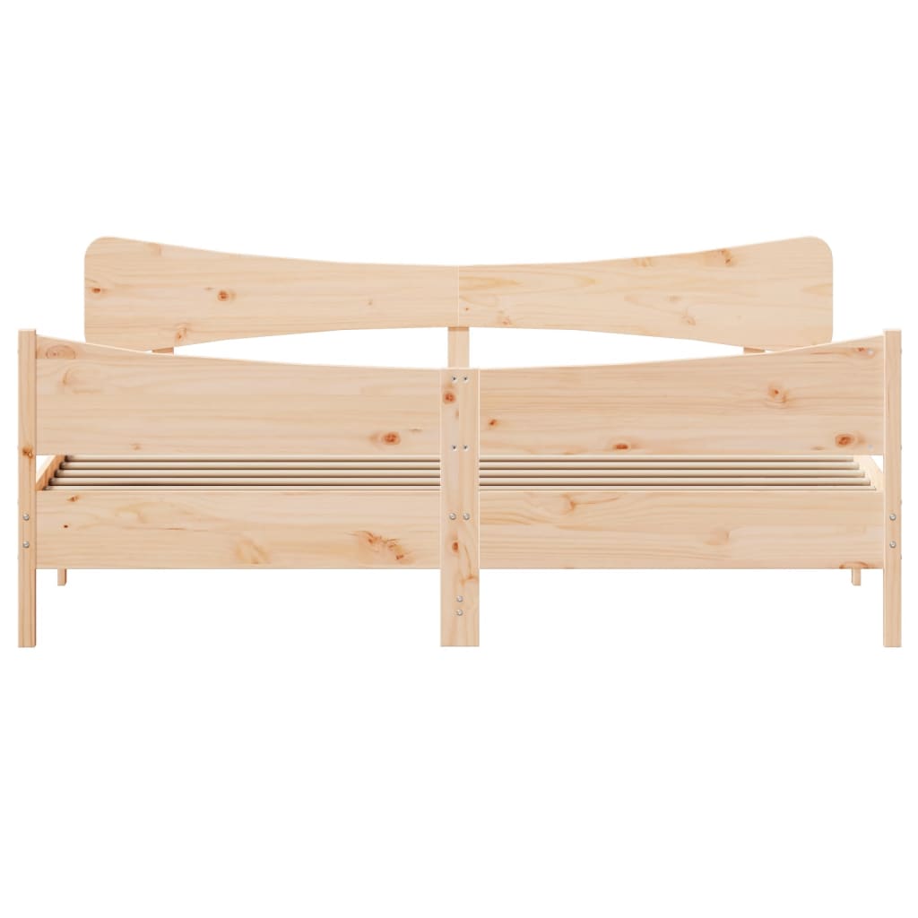 Bedframe zonder matras massief grenenhout 200x200 cm is nu te koop bij PeponiXL, paradijselijk wonen!