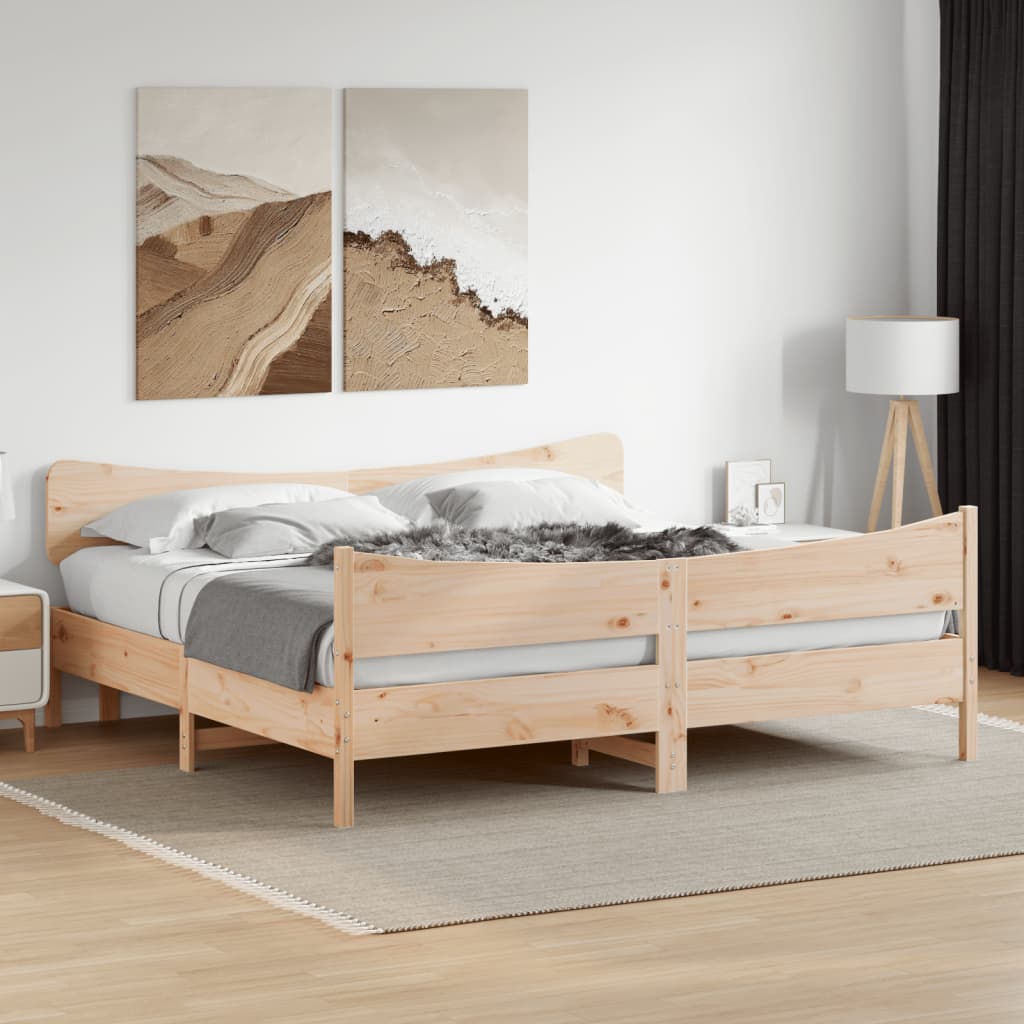 Bedframe zonder matras massief grenenhout 200x200 cm is nu te koop bij PeponiXL, paradijselijk wonen!