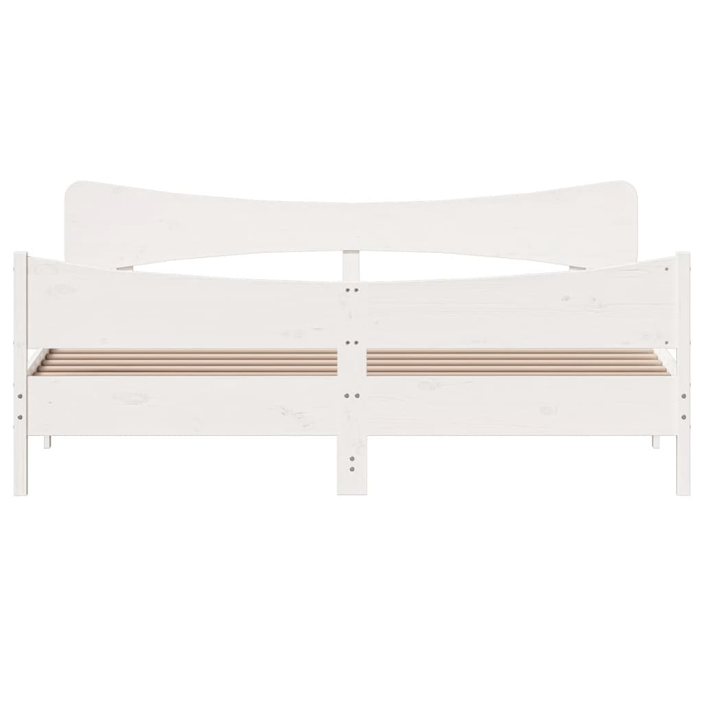 Bedframe zonder matras massief grenenhout wit 200x200 cm is nu te koop bij PeponiXL, paradijselijk wonen!