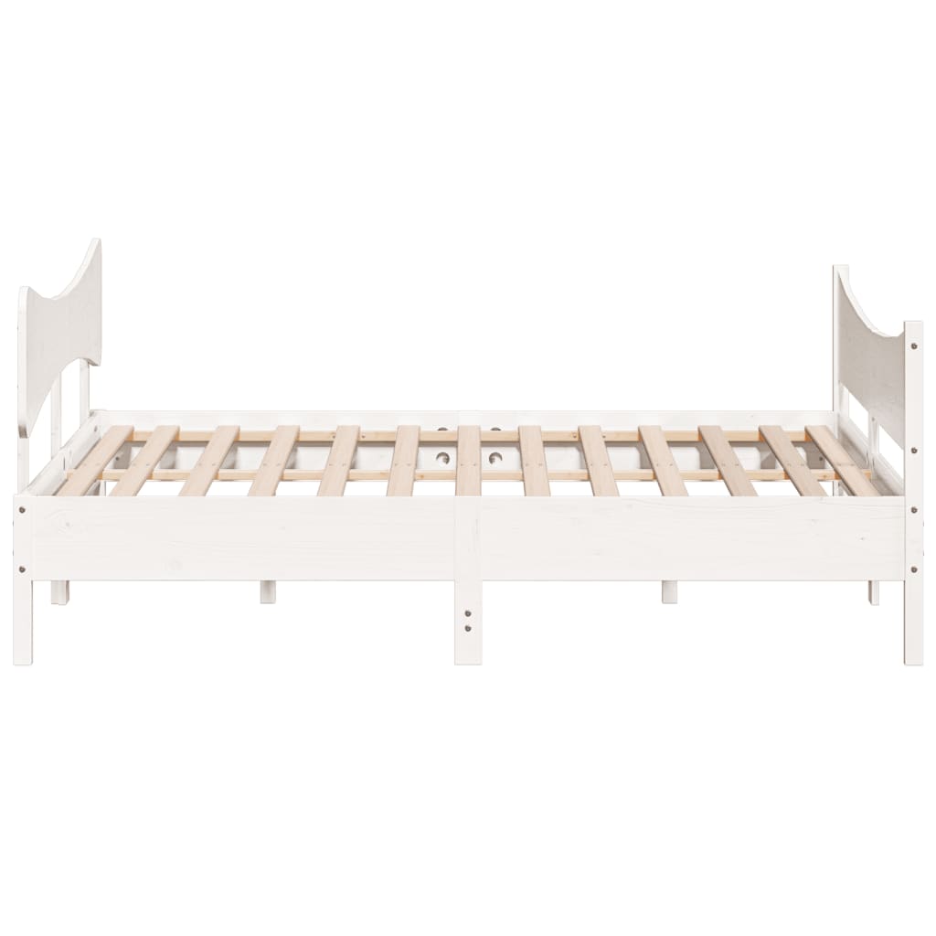 Bedframe zonder matras massief grenenhout wit 200x200 cm is nu te koop bij PeponiXL, paradijselijk wonen!