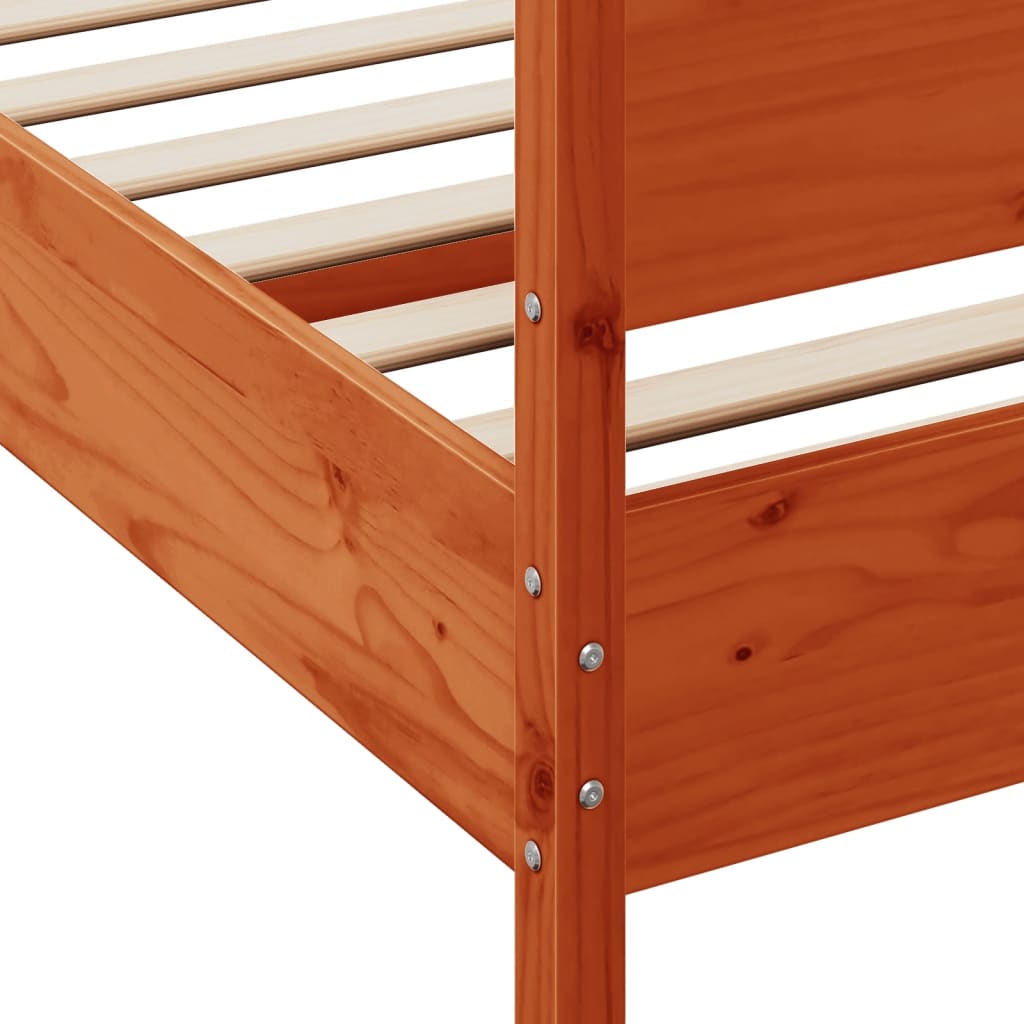 Bedframe zonder matras massief grenenhout wasbruin 200x200 cm is nu te koop bij PeponiXL, paradijselijk wonen!