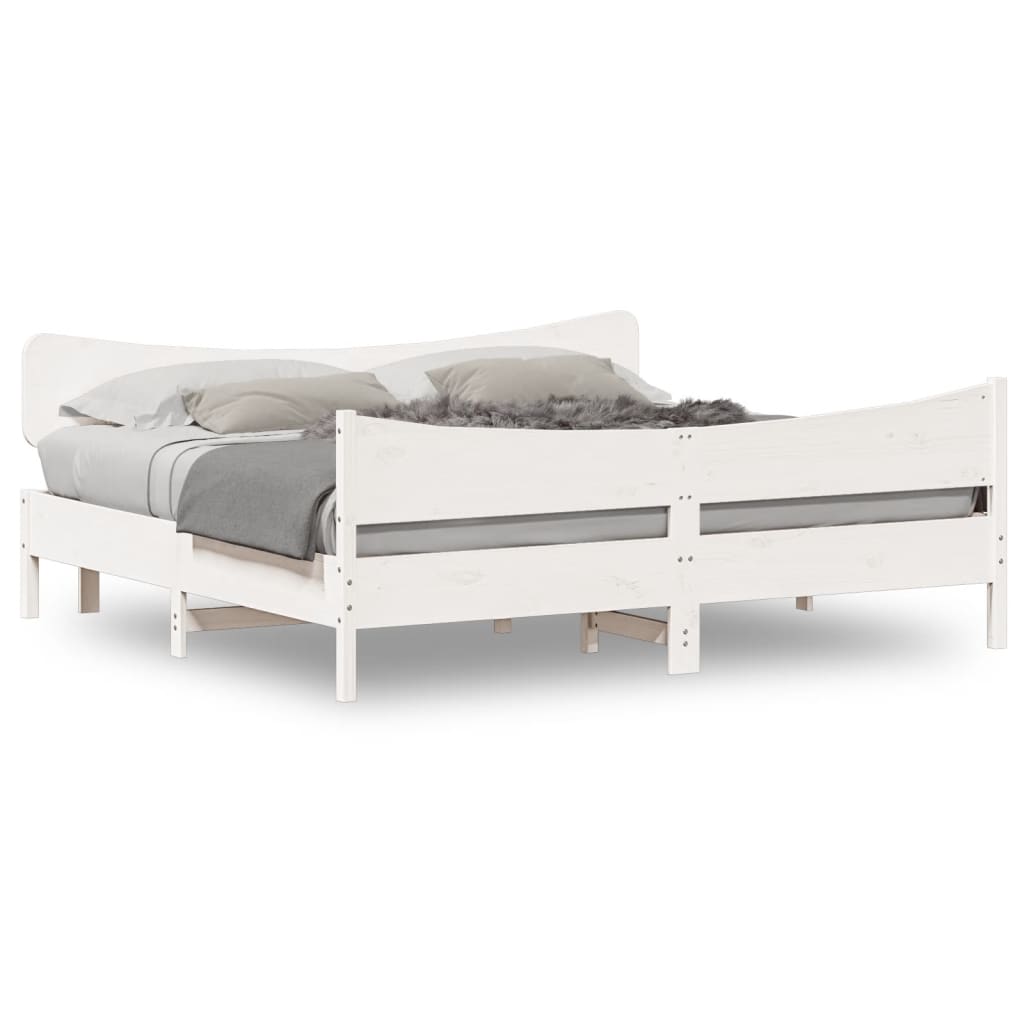 Bedframe zonder matras massief grenenhout wit 180x200 cm is nu te koop bij PeponiXL, paradijselijk wonen!