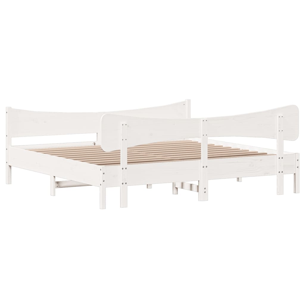 Bedframe zonder matras massief grenenhout wit 180x200 cm is nu te koop bij PeponiXL, paradijselijk wonen!