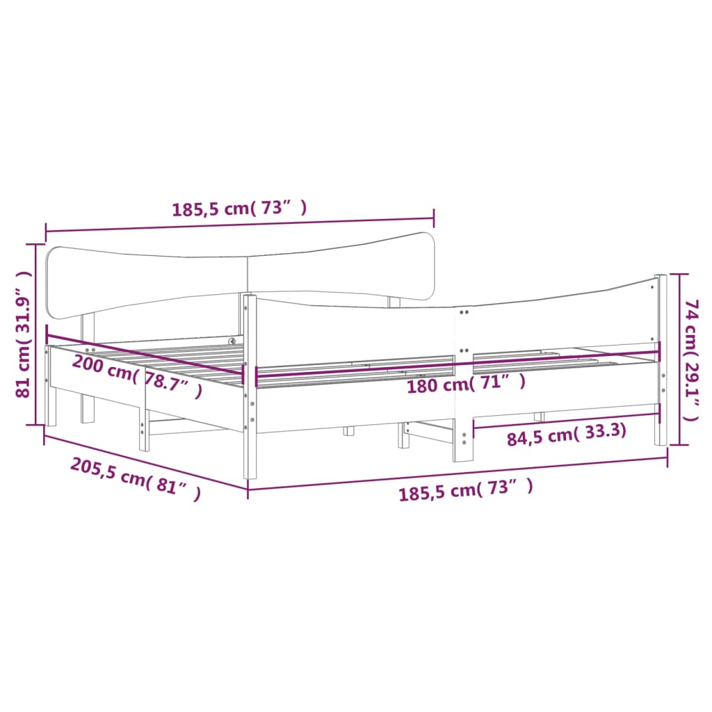 Bedframe zonder matras massief grenenhout wit 180x200 cm is nu te koop bij PeponiXL, paradijselijk wonen!