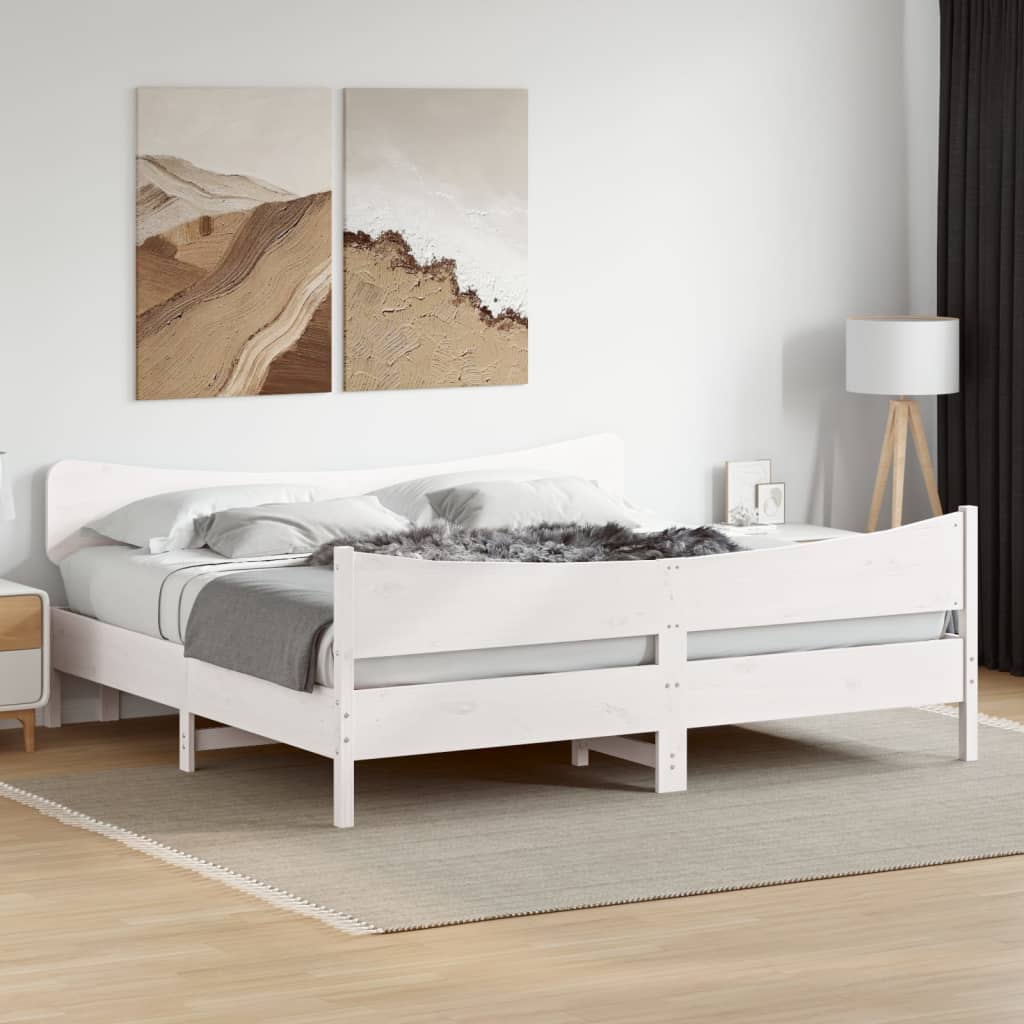 Bedframe zonder matras massief grenenhout wit 180x200 cm is nu te koop bij PeponiXL, paradijselijk wonen!