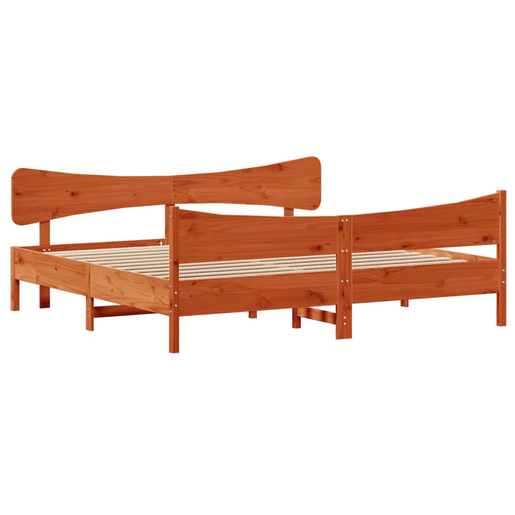 Bedframe zonder matras massief grenenhout wasbruin 180x200 cm is nu te koop bij PeponiXL, paradijselijk wonen!