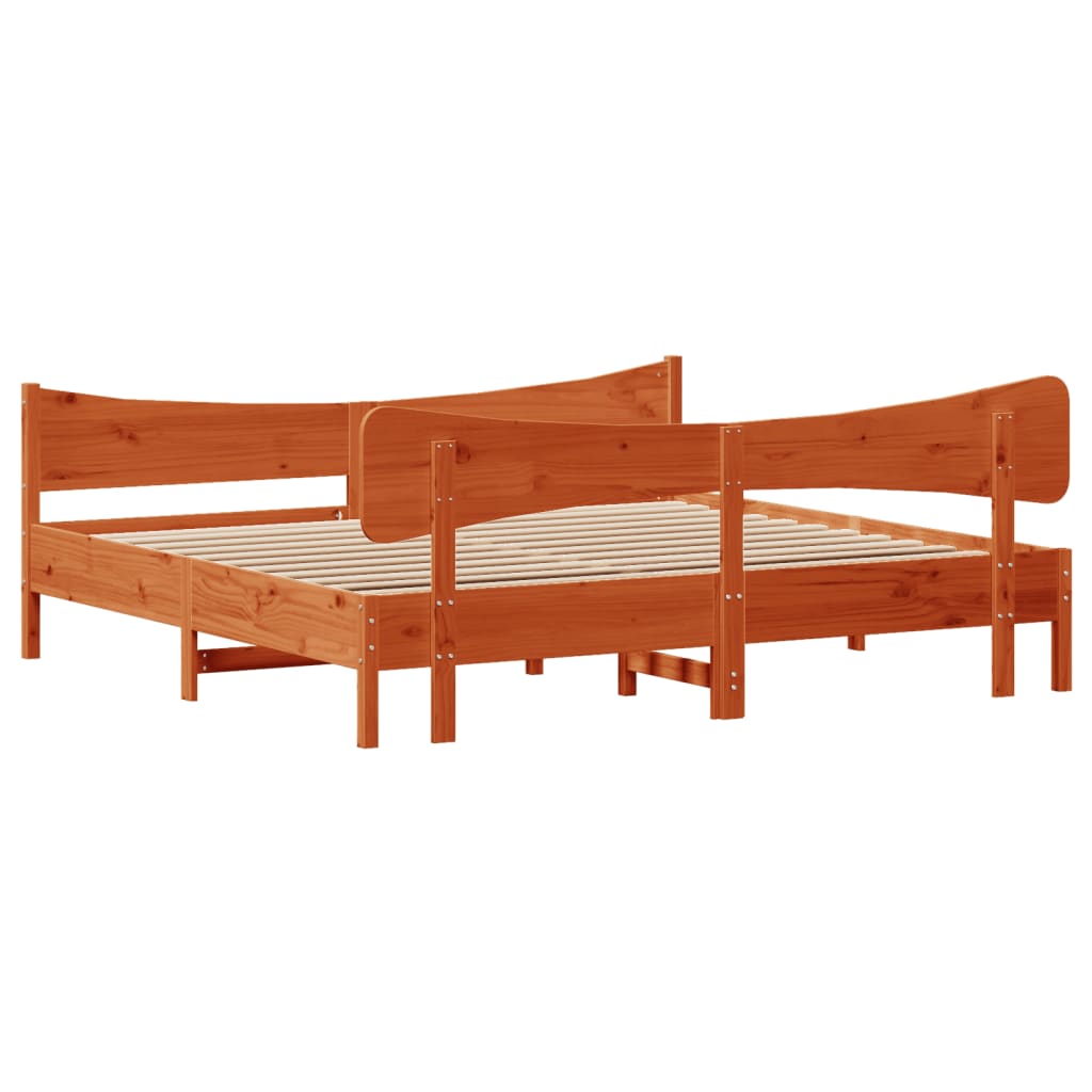 Bedframe zonder matras massief grenenhout wasbruin 180x200 cm is nu te koop bij PeponiXL, paradijselijk wonen!