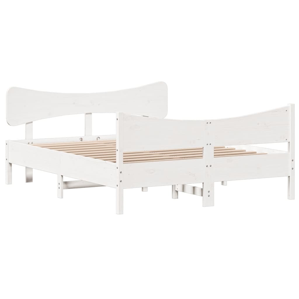 Bedframe zonder matras massief grenenhout wit 160x200 cm is nu te koop bij PeponiXL, paradijselijk wonen!