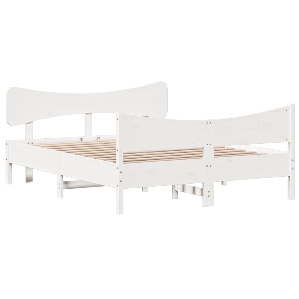 Bedframe zonder matras massief grenenhout wit 160x200 cm is nu te koop bij PeponiXL, paradijselijk wonen!