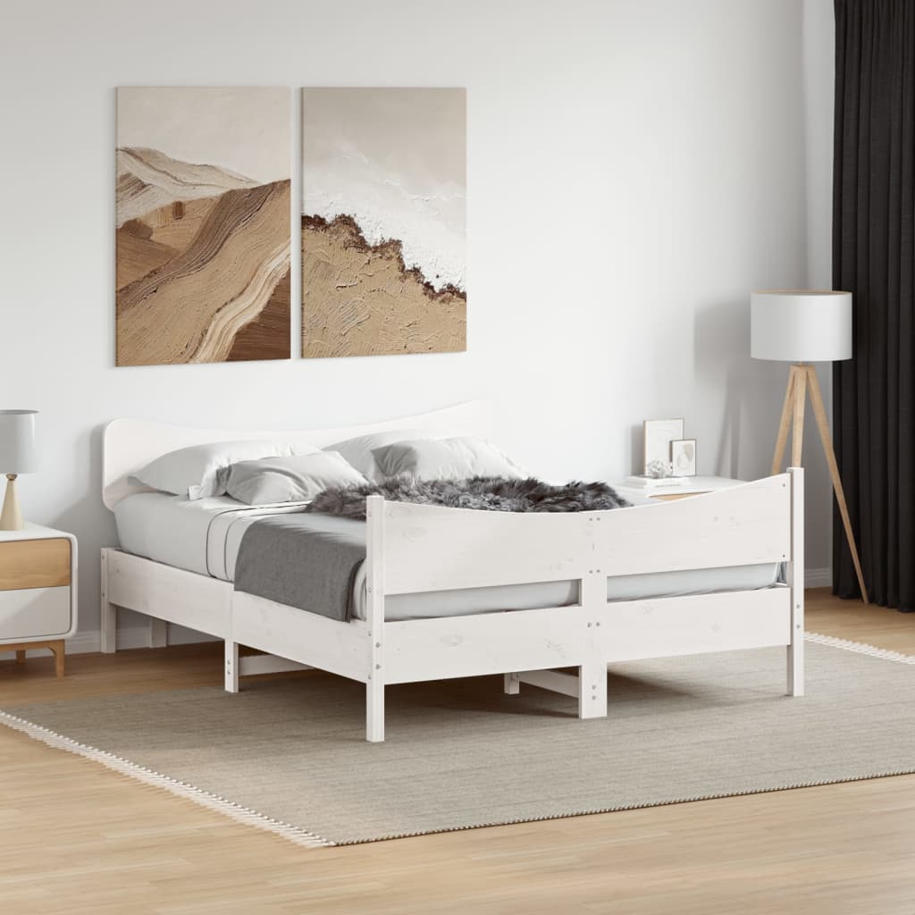 Bedframe zonder matras massief grenenhout wit 160x200 cm is nu te koop bij PeponiXL, paradijselijk wonen!