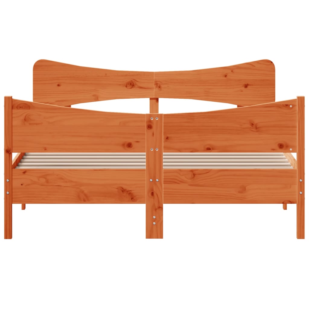 Bedframe zonder matras massief grenenhout wasbruin 160x200 cm is nu te koop bij PeponiXL, paradijselijk wonen!