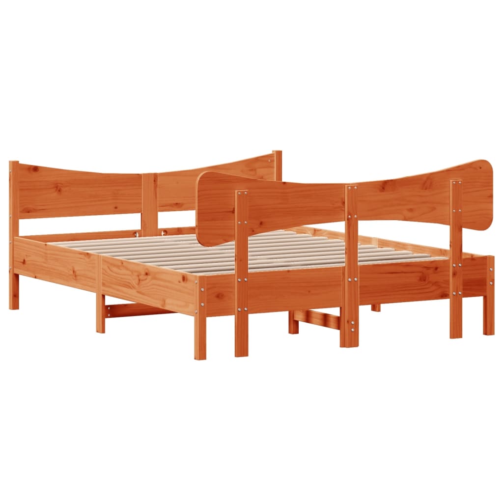Bedframe zonder matras massief grenenhout wasbruin 150x200 cm is nu te koop bij PeponiXL, paradijselijk wonen!