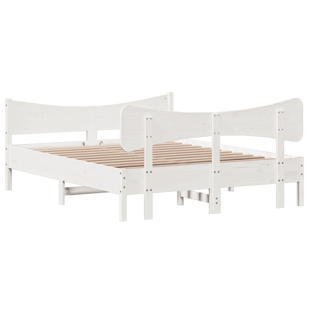 Bedframe zonder matras massief grenenhout wit 140x200 cm is nu te koop bij PeponiXL, paradijselijk wonen!