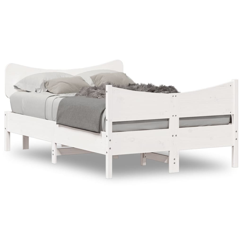 Bedframe zonder matras massief grenenhout wit 120x200 cm is nu te koop bij PeponiXL, paradijselijk wonen!