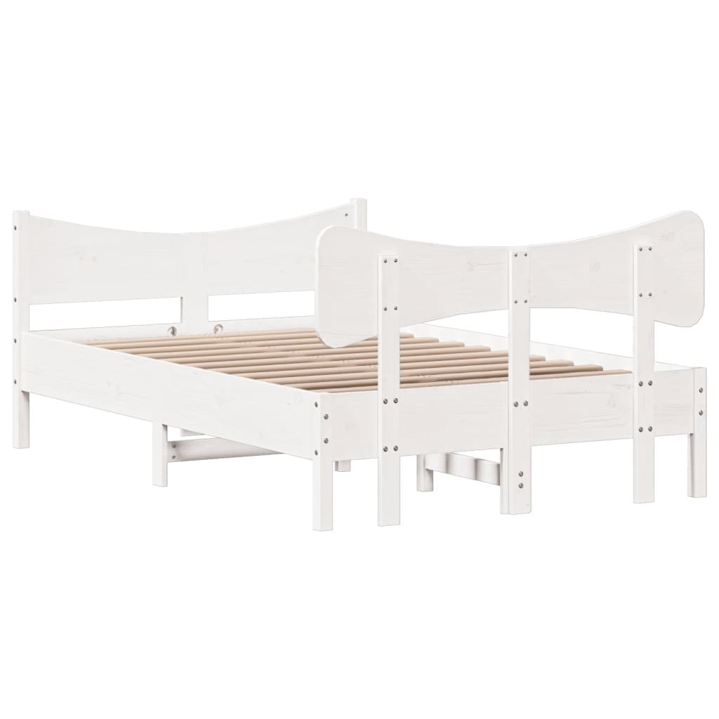Bedframe zonder matras massief grenenhout wit 120x200 cm is nu te koop bij PeponiXL, paradijselijk wonen!
