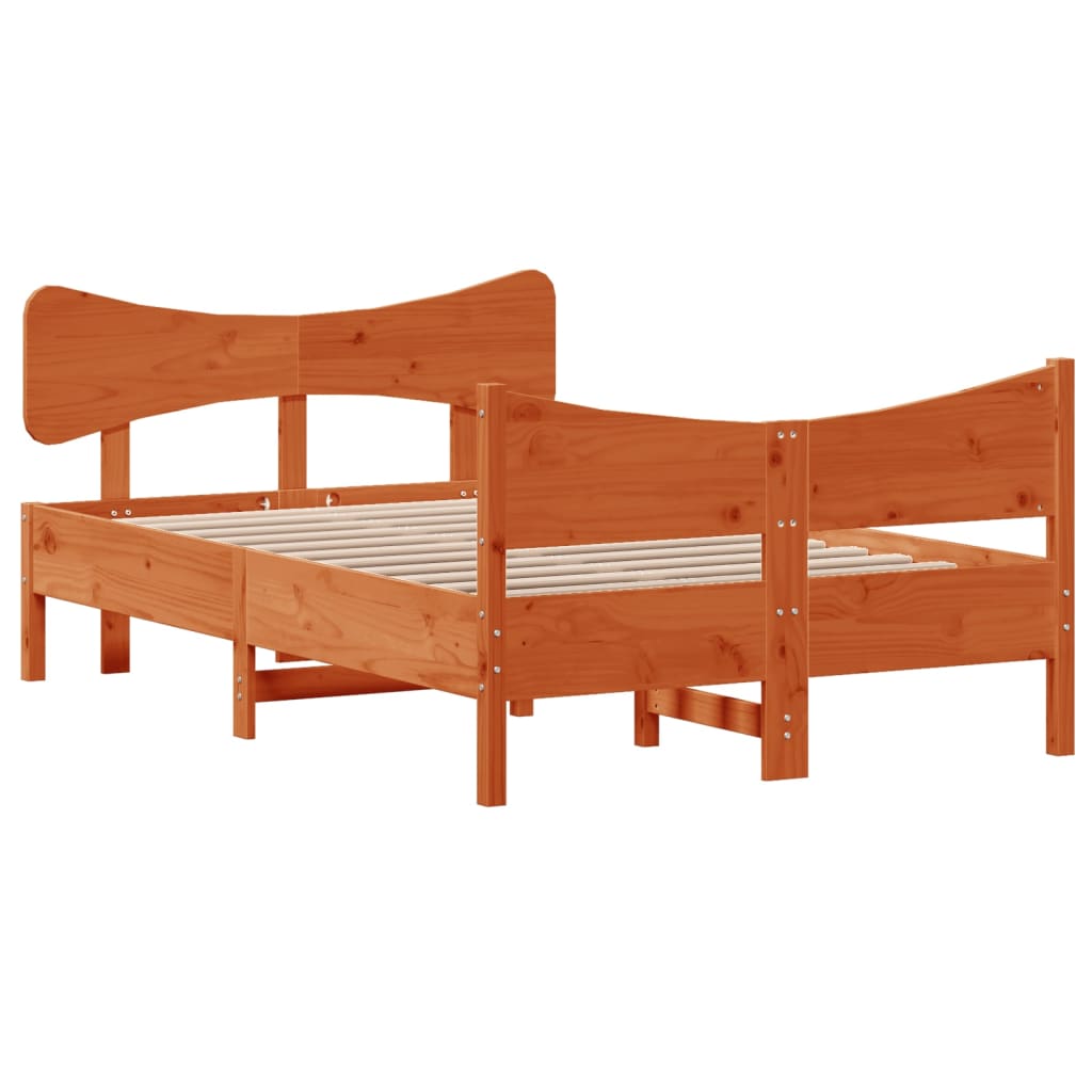 Bedframe zonder matras massief grenenhout wasbruin 120x200 cm is nu te koop bij PeponiXL, paradijselijk wonen!