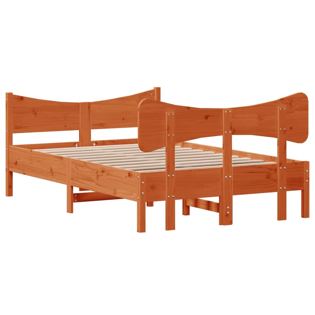 Bedframe zonder matras massief grenenhout wasbruin 120x200 cm is nu te koop bij PeponiXL, paradijselijk wonen!