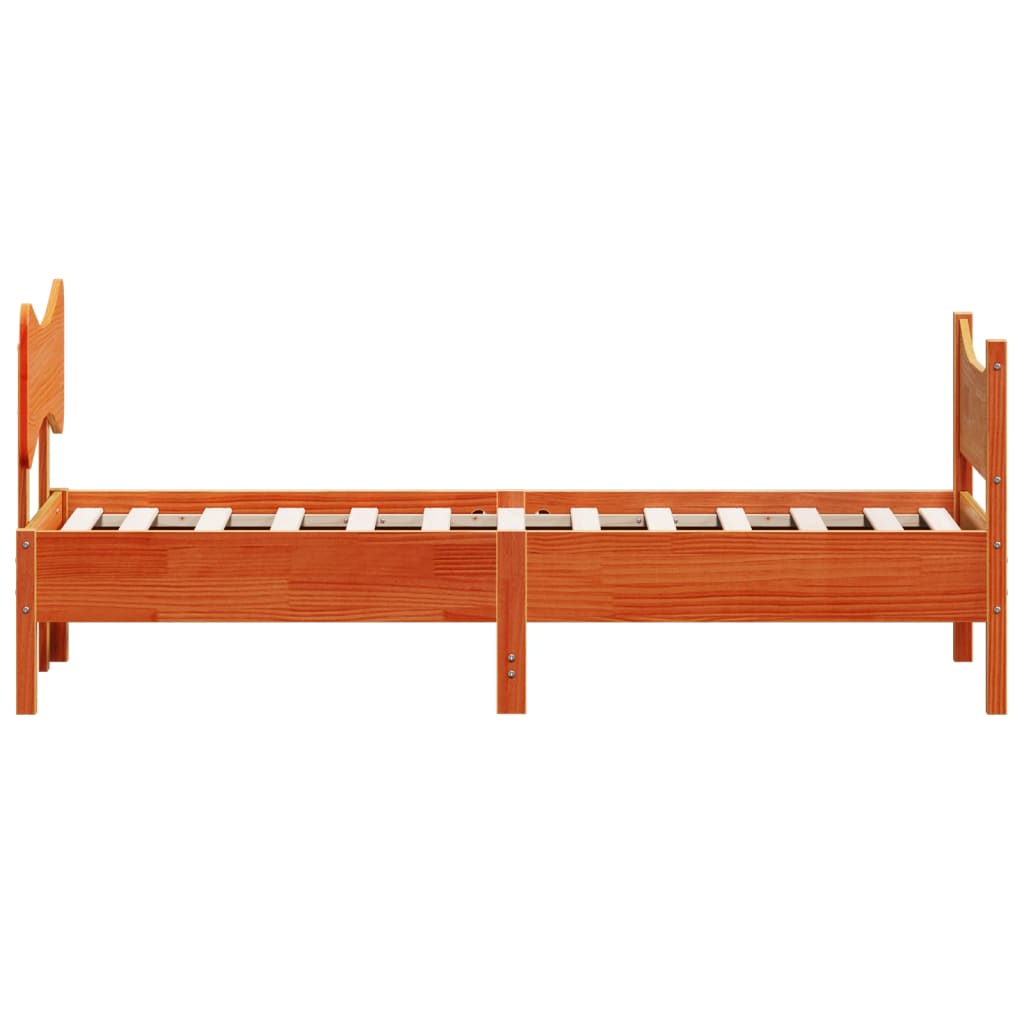 Bedframe zonder matras massief grenenhout wasbruin 100x200 cm is nu te koop bij PeponiXL, paradijselijk wonen!