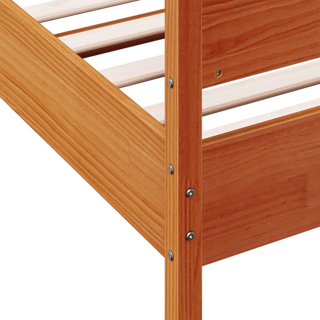 Bedframe zonder matras massief grenenhout wasbruin 100x200 cm is nu te koop bij PeponiXL, paradijselijk wonen!