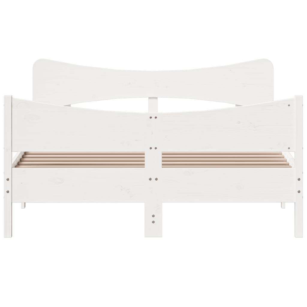 Bedframe zonder matras massief grenenhout wit 140x190 cm is nu te koop bij PeponiXL, paradijselijk wonen!