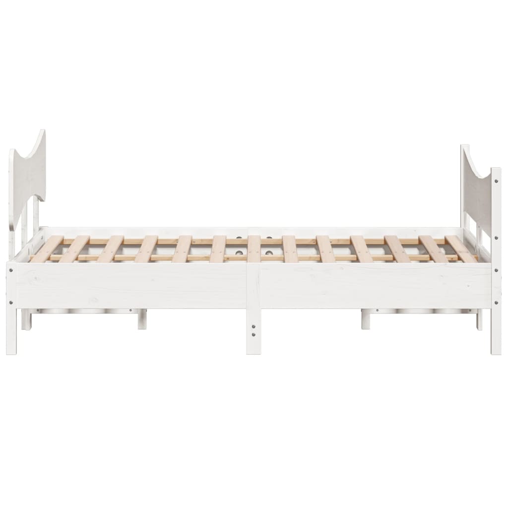 Bedframe zonder matras massief grenenhout wit 140x190 cm is nu te koop bij PeponiXL, paradijselijk wonen!