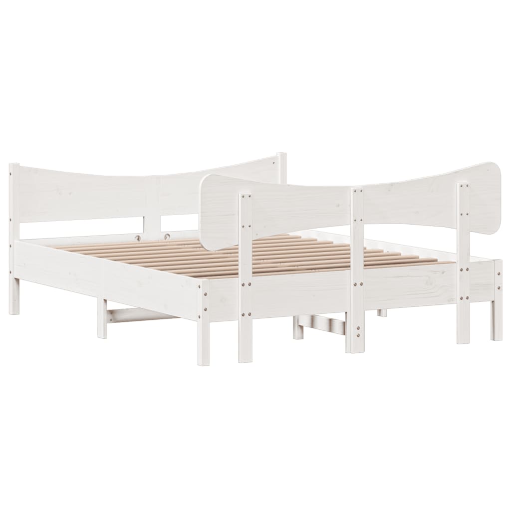Bedframe zonder matras massief grenenhout wit 140x190 cm is nu te koop bij PeponiXL, paradijselijk wonen!