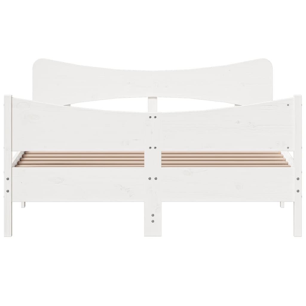 Bedframe zonder matras massief grenenhout wit 135x190 cm is nu te koop bij PeponiXL, paradijselijk wonen!