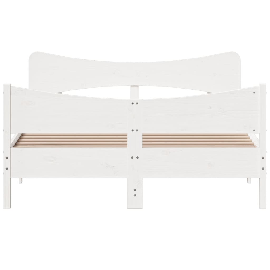 Bedframe zonder matras massief grenenhout wit 135x190 cm is nu te koop bij PeponiXL, paradijselijk wonen!