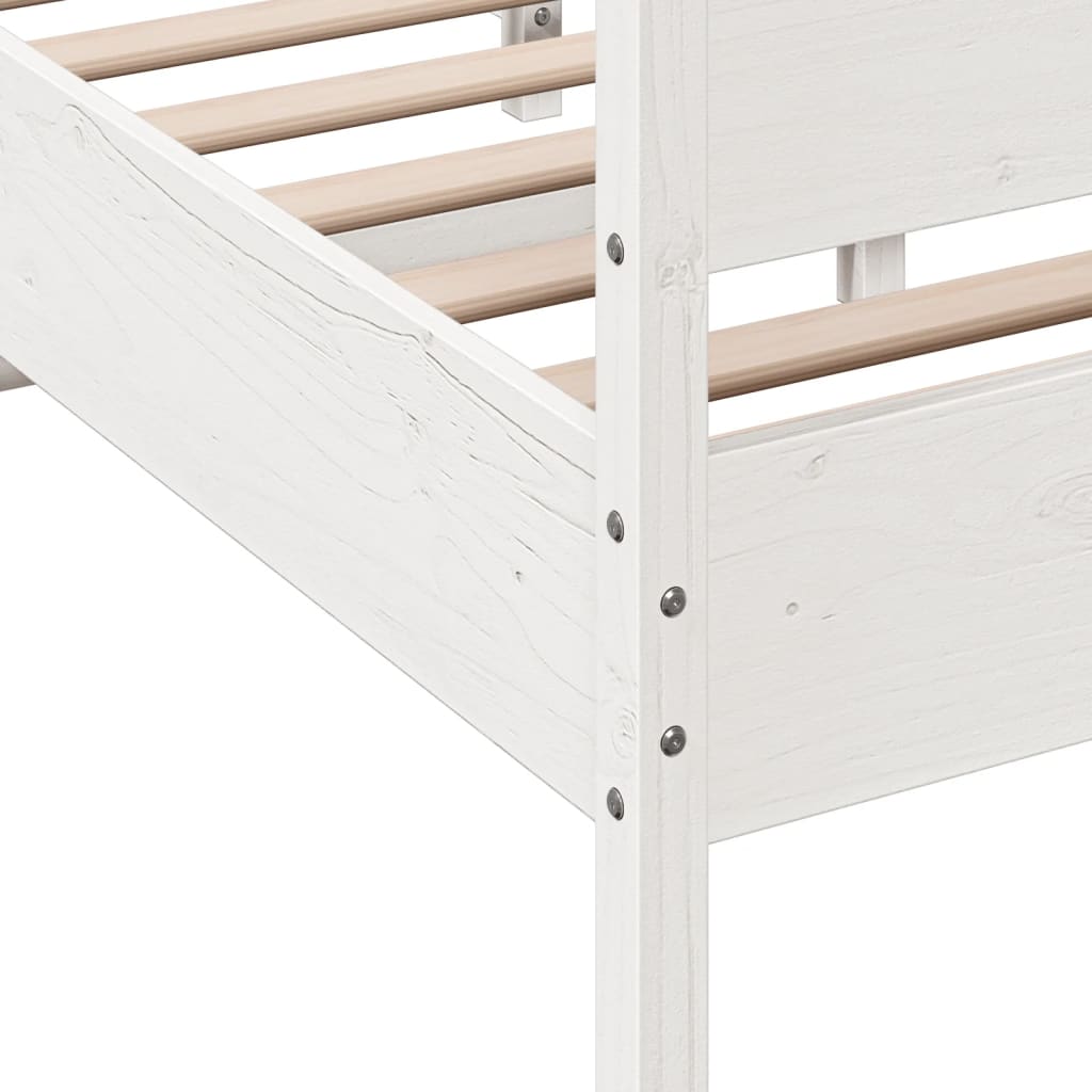 Bedframe zonder matras massief grenenhout wit 135x190 cm is nu te koop bij PeponiXL, paradijselijk wonen!