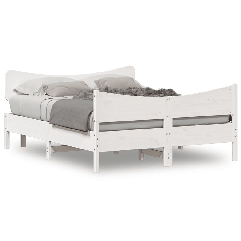 Bedframe zonder matras massief grenenhout wit 135x190 cm is nu te koop bij PeponiXL, paradijselijk wonen!