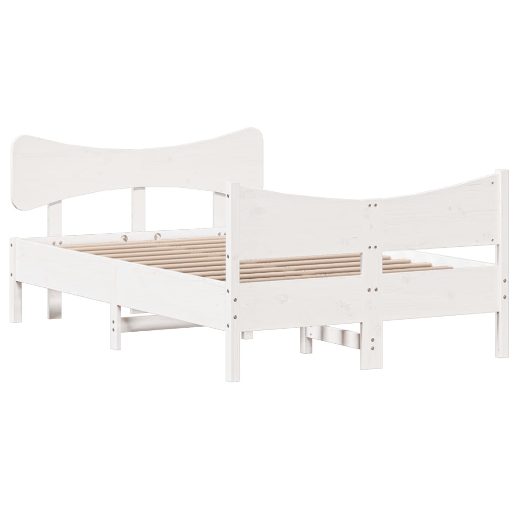 Bedframe zonder matras massief grenenhout wit 120x190 cm is nu te koop bij PeponiXL, paradijselijk wonen!