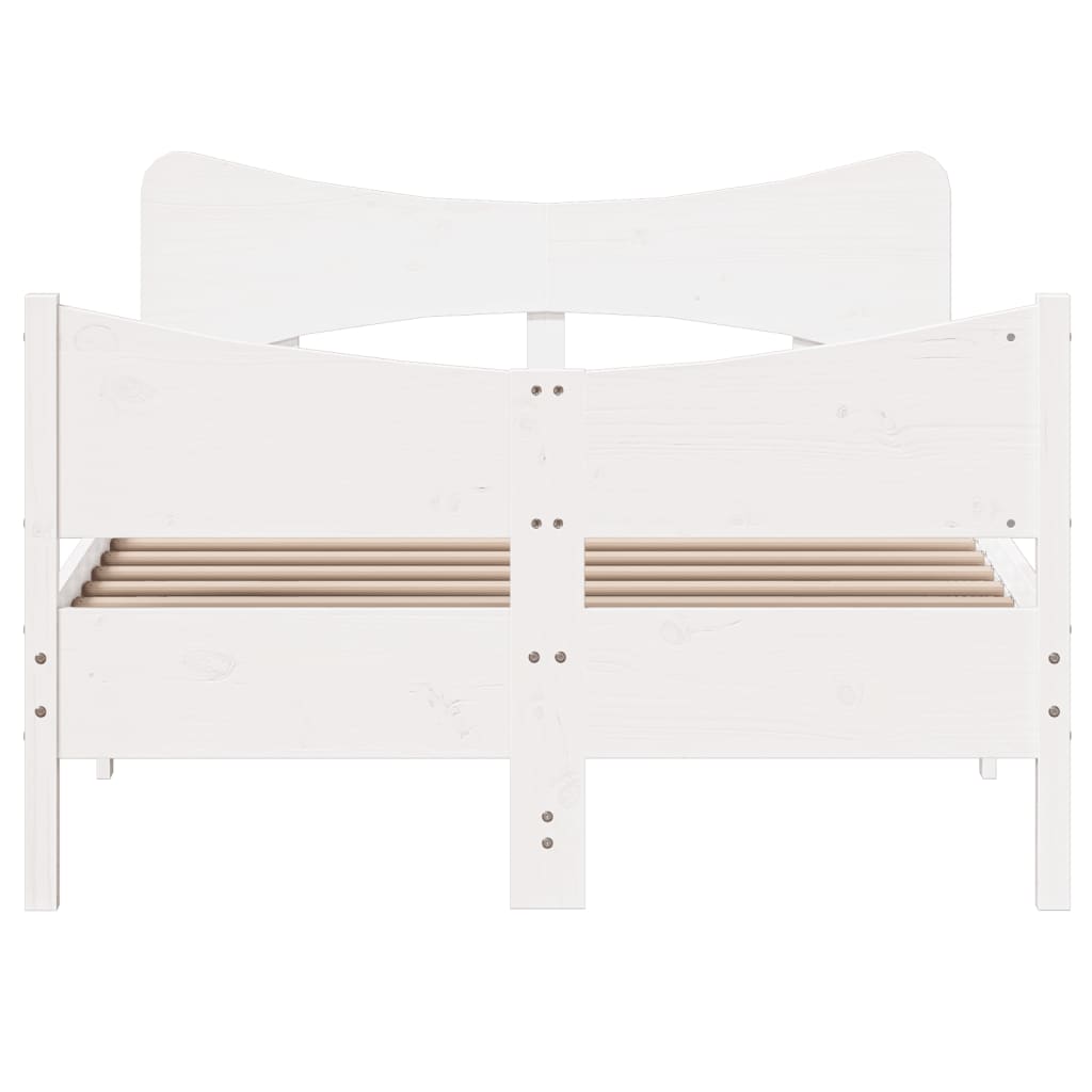 Bedframe zonder matras massief grenenhout wit 120x190 cm is nu te koop bij PeponiXL, paradijselijk wonen!