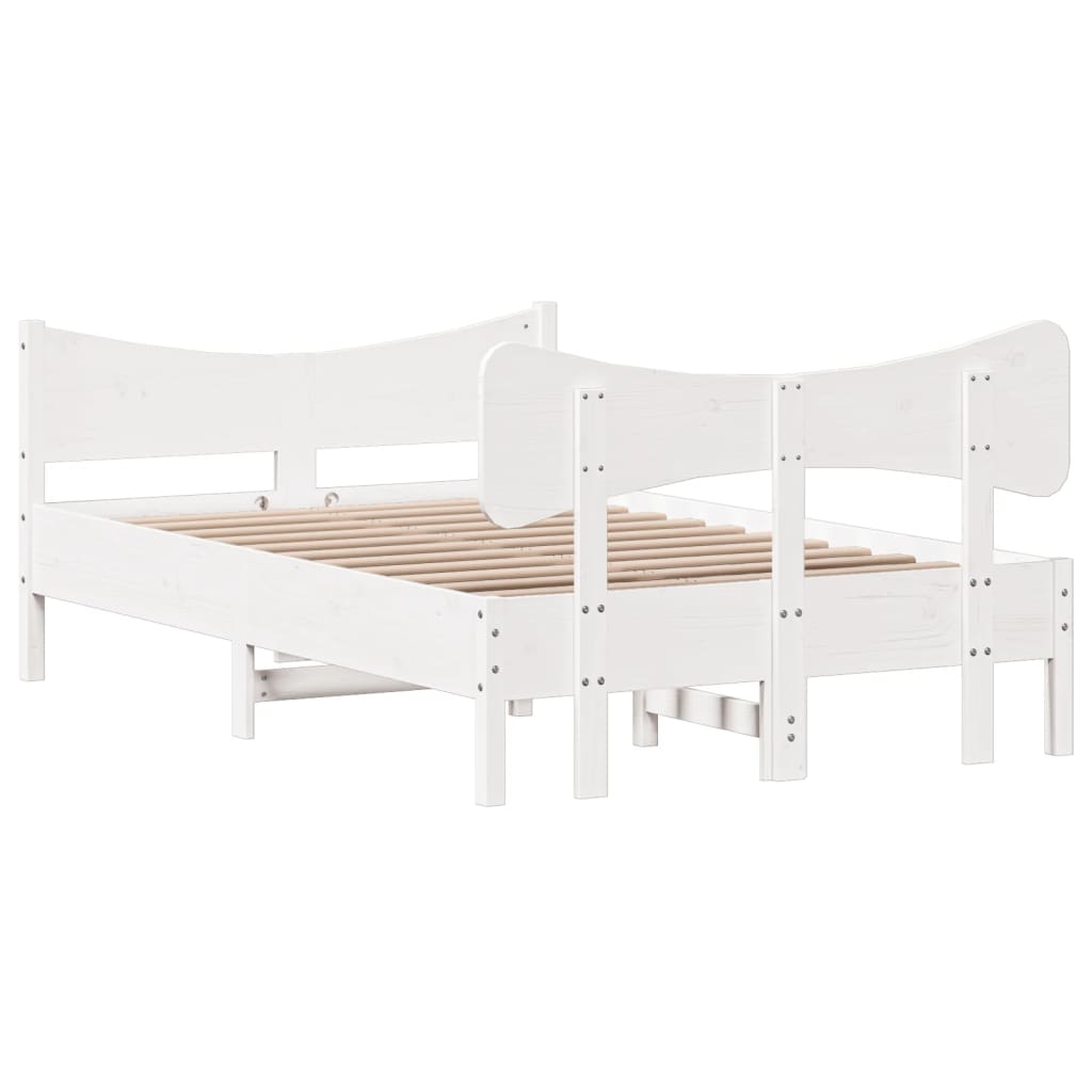 Bedframe zonder matras massief grenenhout wit 120x190 cm is nu te koop bij PeponiXL, paradijselijk wonen!