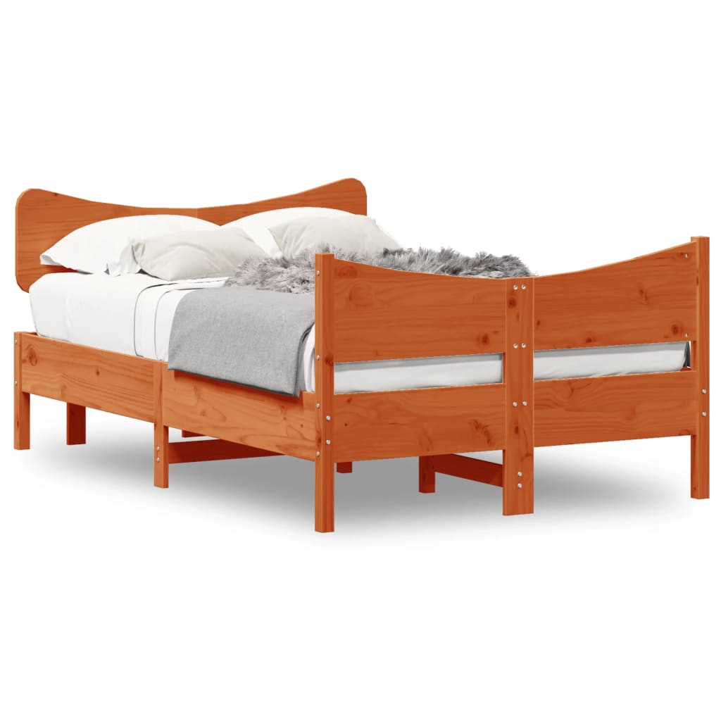 Bedframe zonder matras massief grenenhout wasbruin 120x190 cm is nu te koop bij PeponiXL, paradijselijk wonen!