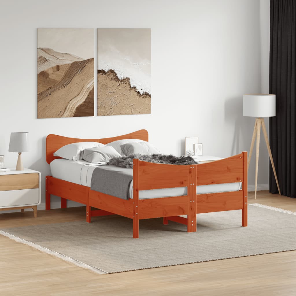 Bedframe zonder matras massief grenenhout wasbruin 120x190 cm is nu te koop bij PeponiXL, paradijselijk wonen!