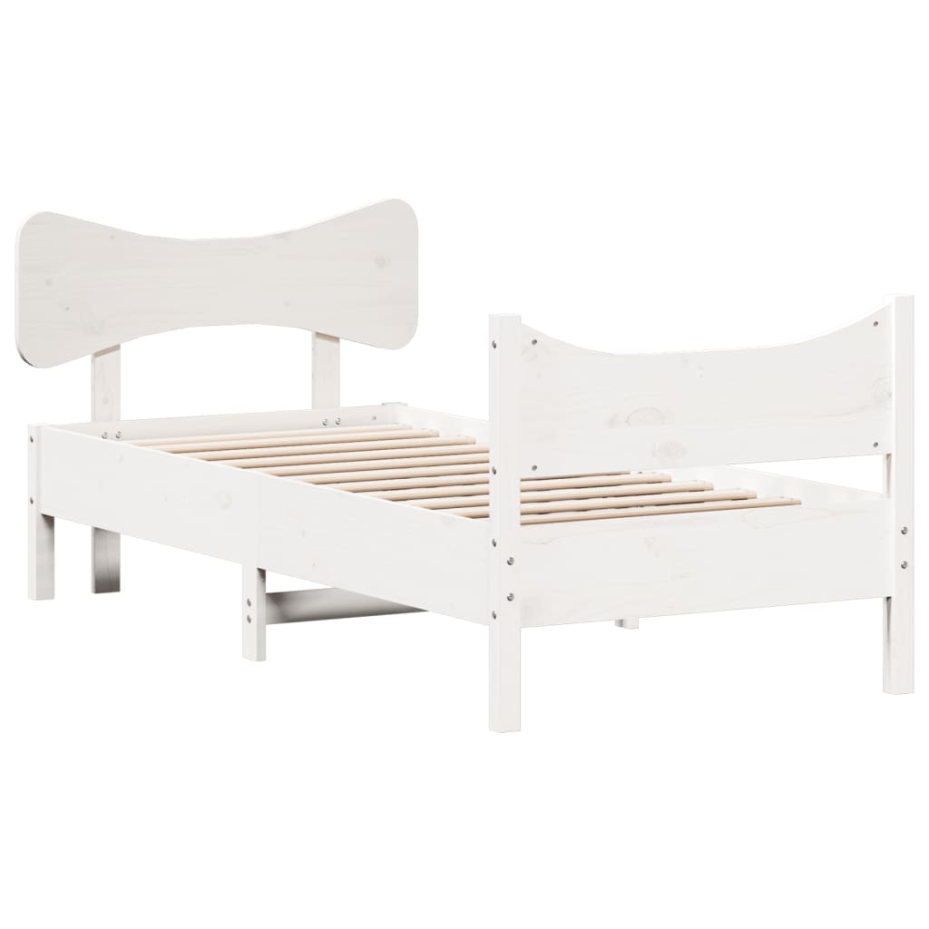 Bedframe zonder matras massief grenenhout wit 75x190 cm is nu te koop bij PeponiXL, paradijselijk wonen!