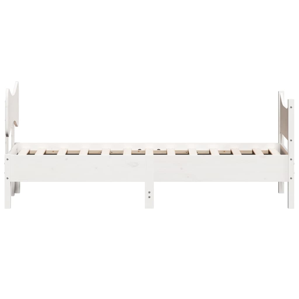 Bedframe zonder matras massief grenenhout wit 75x190 cm is nu te koop bij PeponiXL, paradijselijk wonen!