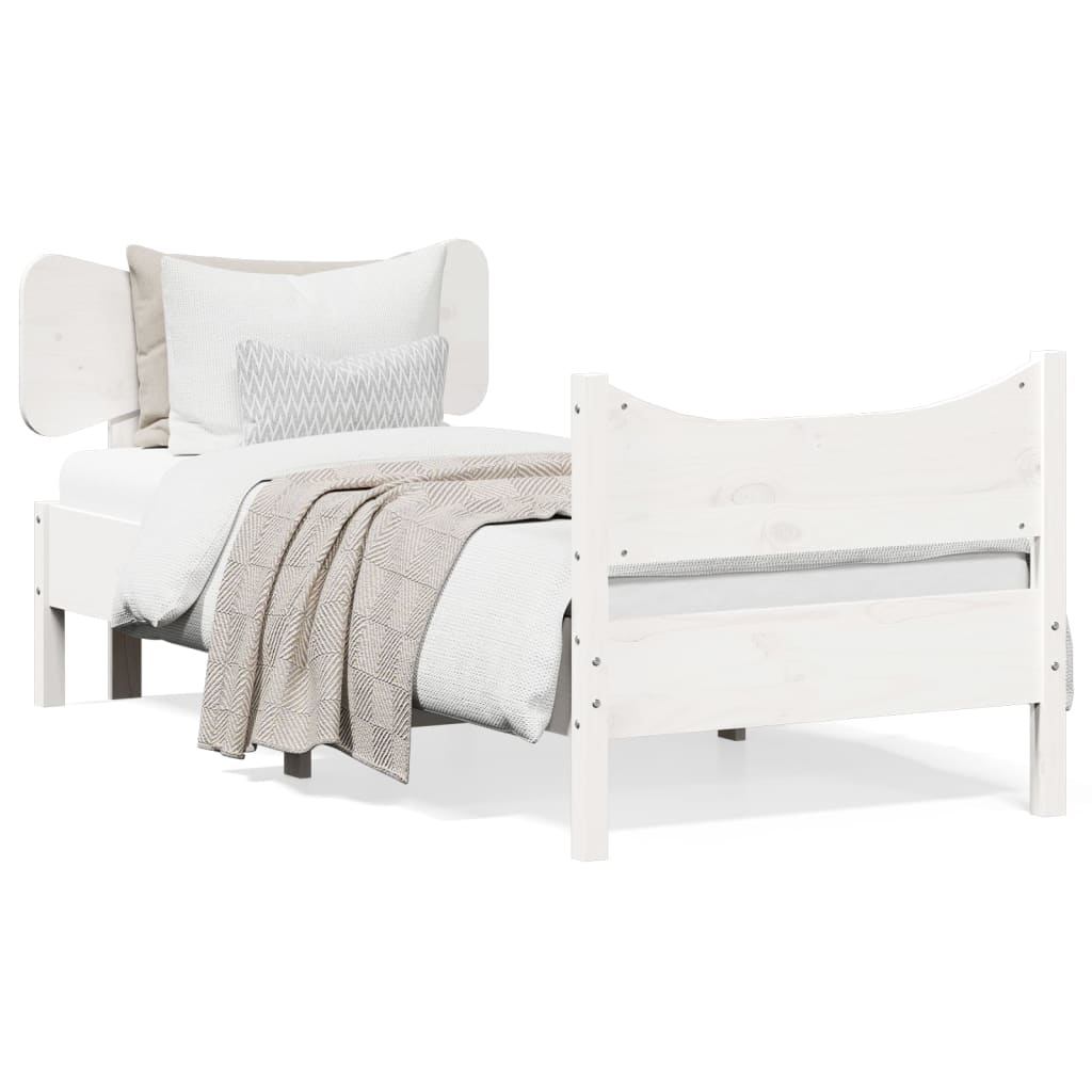 Bedframe zonder matras massief grenenhout wit 75x190 cm is nu te koop bij PeponiXL, paradijselijk wonen!