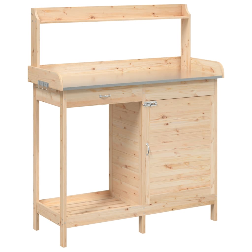 Oppottafel met kast 110,5x45x124,5 cm massief vurenhout is nu te koop bij PeponiXL, paradijselijk wonen!