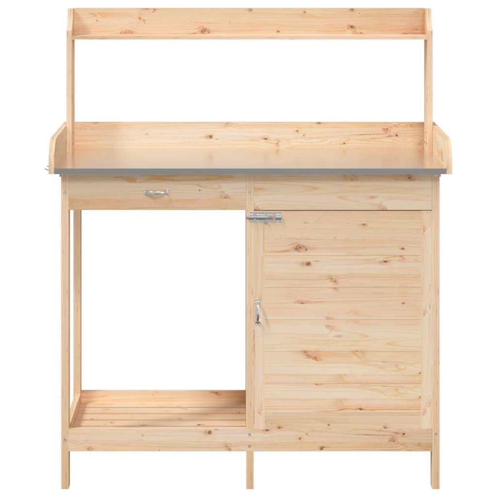 Oppottafel met kast 110,5x45x124,5 cm massief vurenhout is nu te koop bij PeponiXL, paradijselijk wonen!