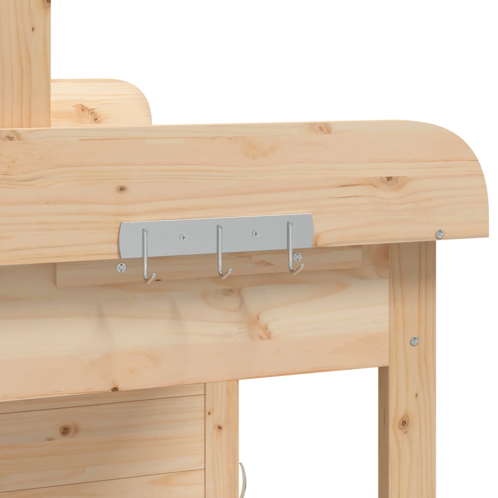 Oppottafel met kast 110,5x45x124,5 cm massief vurenhout is nu te koop bij PeponiXL, paradijselijk wonen!
