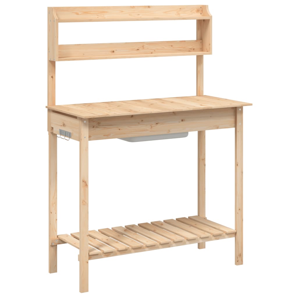 Oppottafel met spoelbak 147,5x44x139,5 cm massief vurenhout is nu te koop bij PeponiXL, paradijselijk wonen!