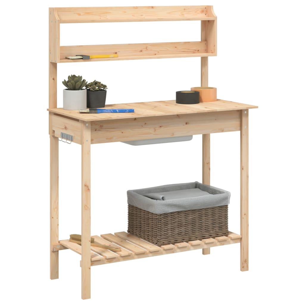 Oppottafel met spoelbak 147,5x44x139,5 cm massief vurenhout is nu te koop bij PeponiXL, paradijselijk wonen!