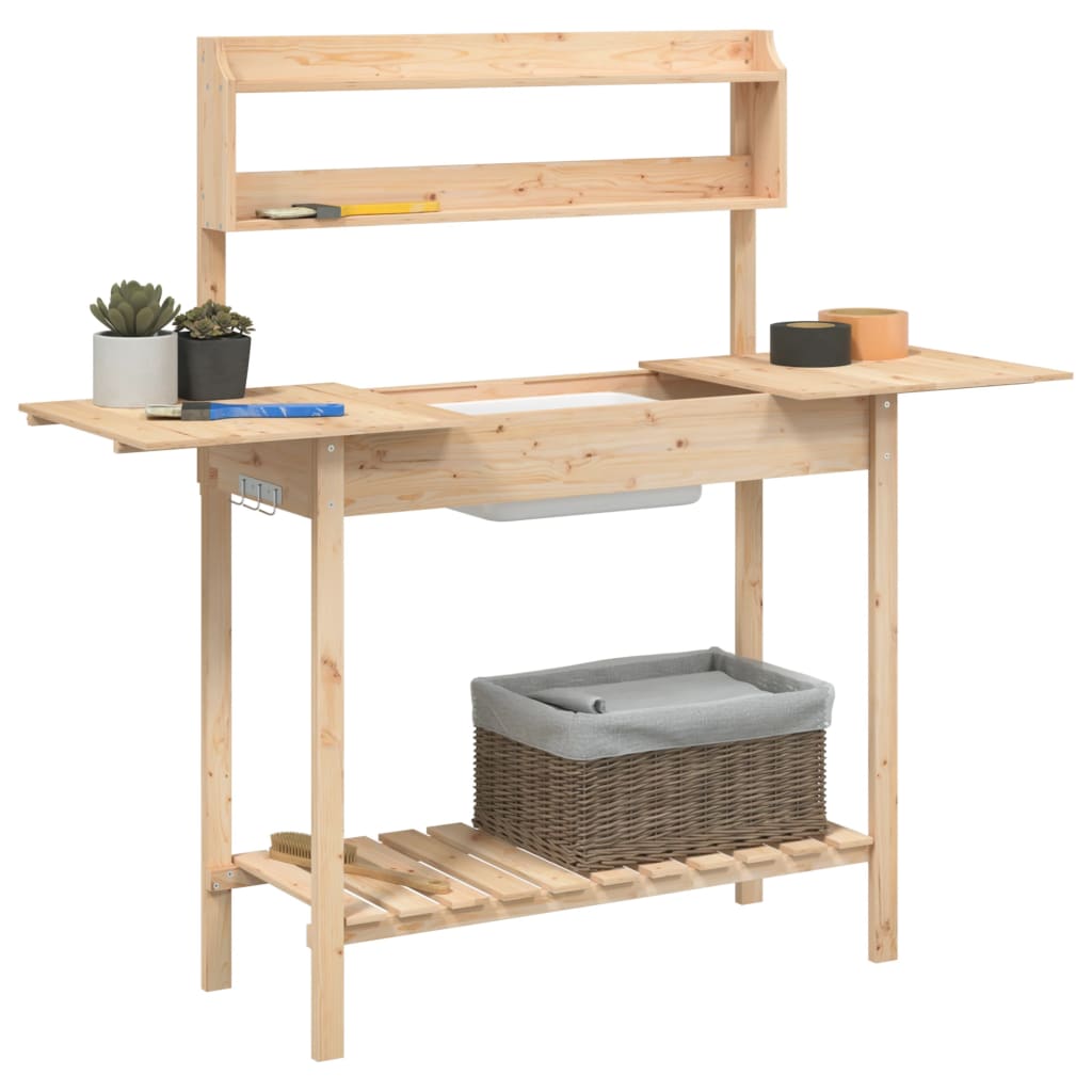 Oppottafel met spoelbak 147,5x44x139,5 cm massief vurenhout is nu te koop bij PeponiXL, paradijselijk wonen!