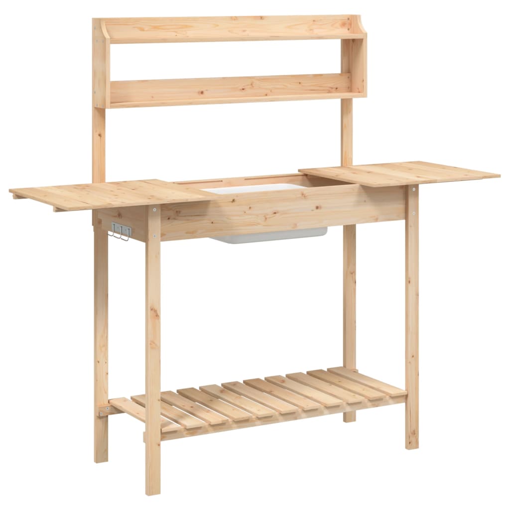 Oppottafel met spoelbak 147,5x44x139,5 cm massief vurenhout is nu te koop bij PeponiXL, paradijselijk wonen!